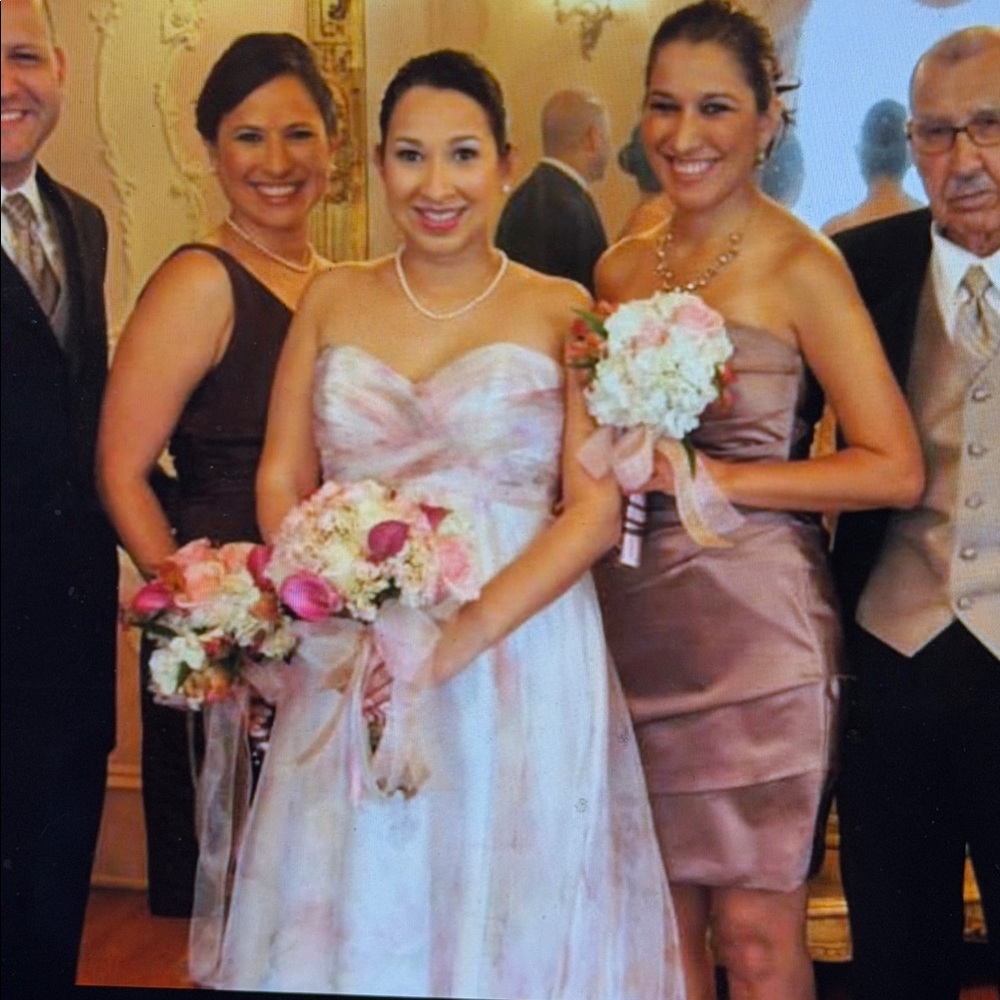 David's Bridal Strapless Tan Dress - Picture 2 of 4